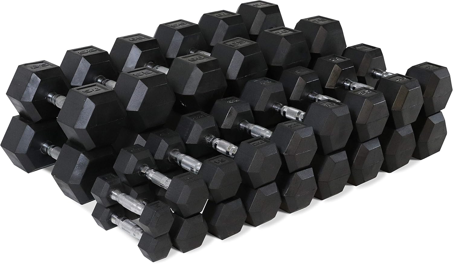 WF Athletic Supply Rubber Coated Dumbbells - Solid Steel Hex Weights for Muscle Toning | Home Gym Pair