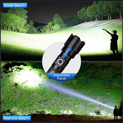 MILAOSHU 4 Pack Flashlight Rechargeable 99,000 High Lumens, Super Bright Rechargeable Flashlights for Home, Powerful LED Flash Light with 5 Light Modes, IPX7 Waterproof for Outdoor, Camping