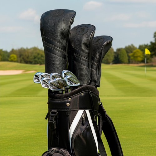 ProActive Sports | Vintage Golf Club Head Covers | for Drivers, Fairway Woods, and Hybrids | Classy Headcovers That Fit Most Clubs | Classic Leather Look | 5-Wood Headcover | Black