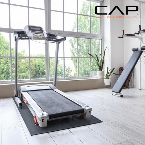 Cap Exercise Equipment Mat - Treadmill & Fitness Floor Protection | Black Pebble Design, Multiple Sizes
