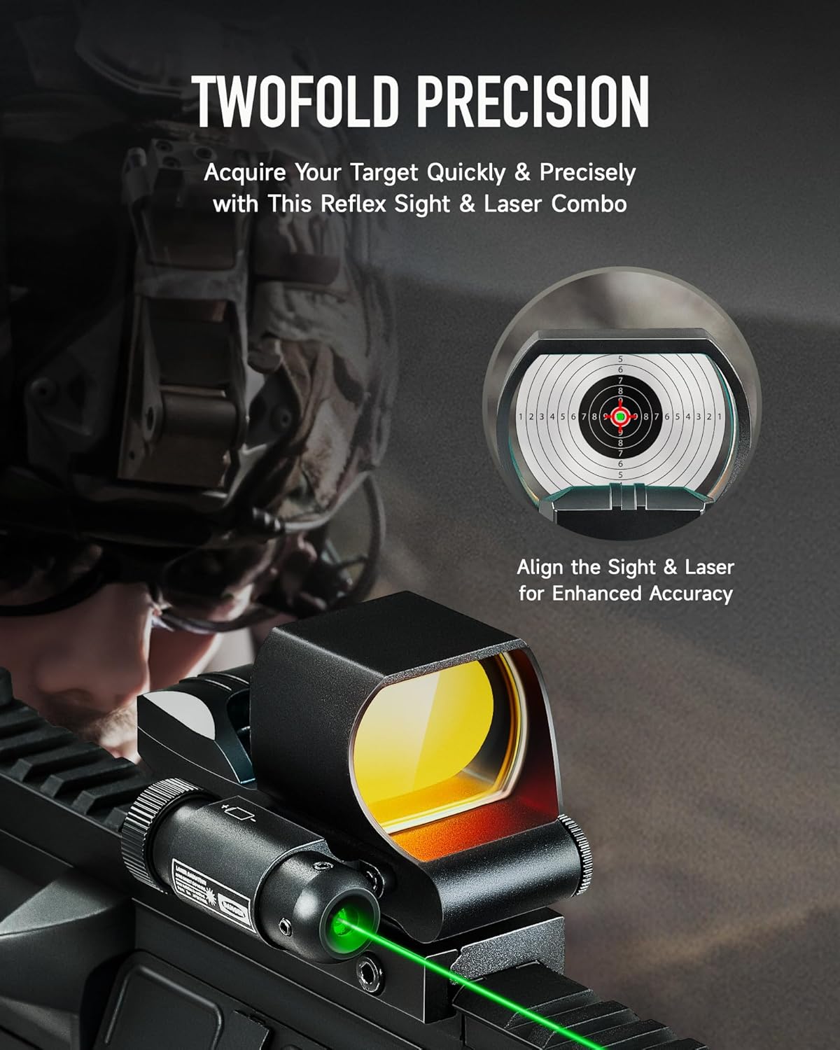 PINTY Red Dot Sight - Compact Tactical Reflex Optics with Multiple Reticles for Picatinny Rail