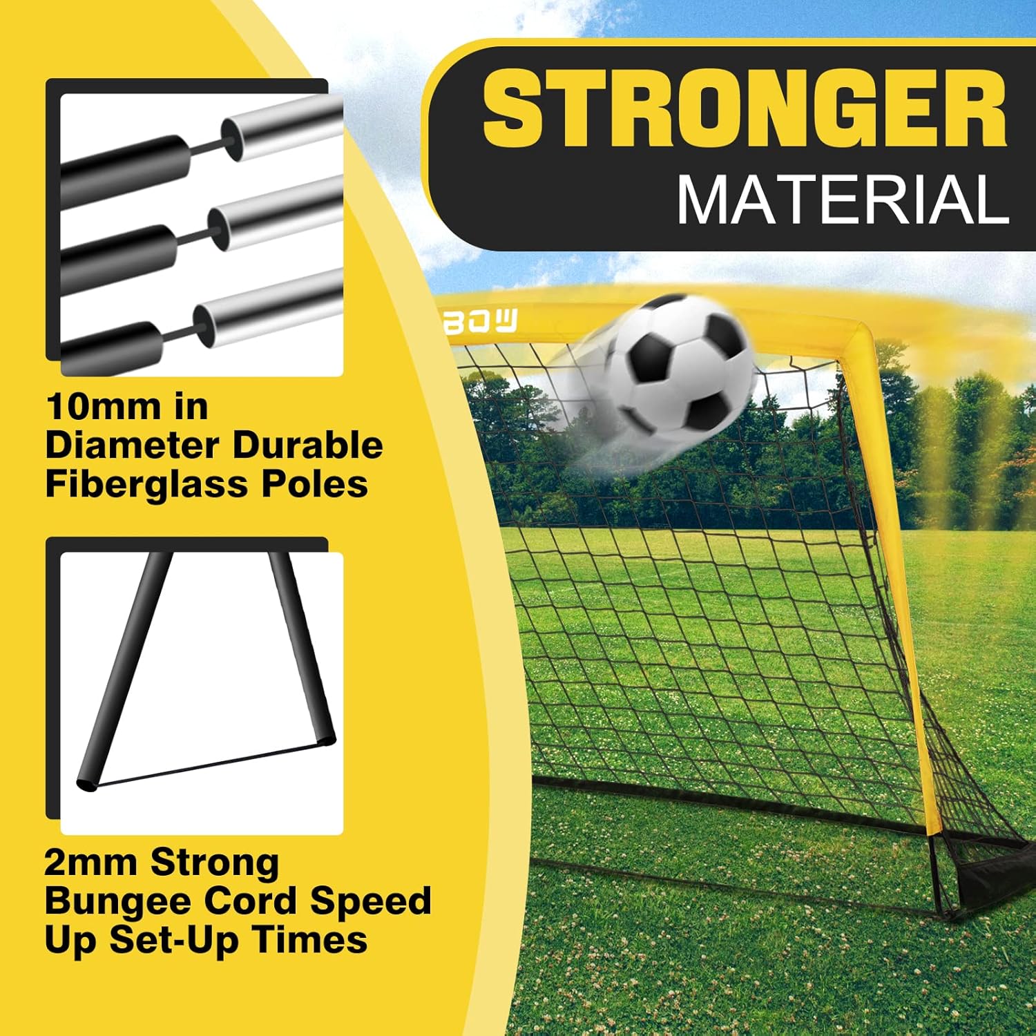 RUNBOW 6x4 FT Portable Kids Soccer Goal - Folding Soccer Net with Carry Bag for Indoor/Outdoor Training
