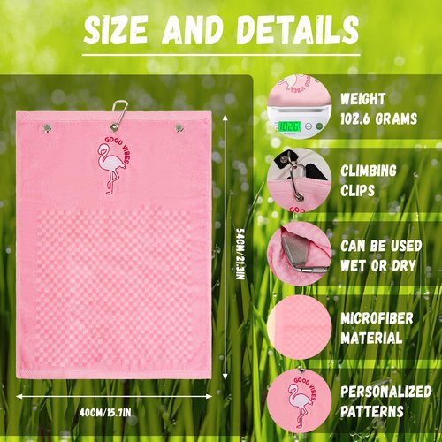 CRAFTSMAN GOLF Gift Box Flamingo Towel and Shark Golf Ball Markers with Hat Clips Palm Trees Balls