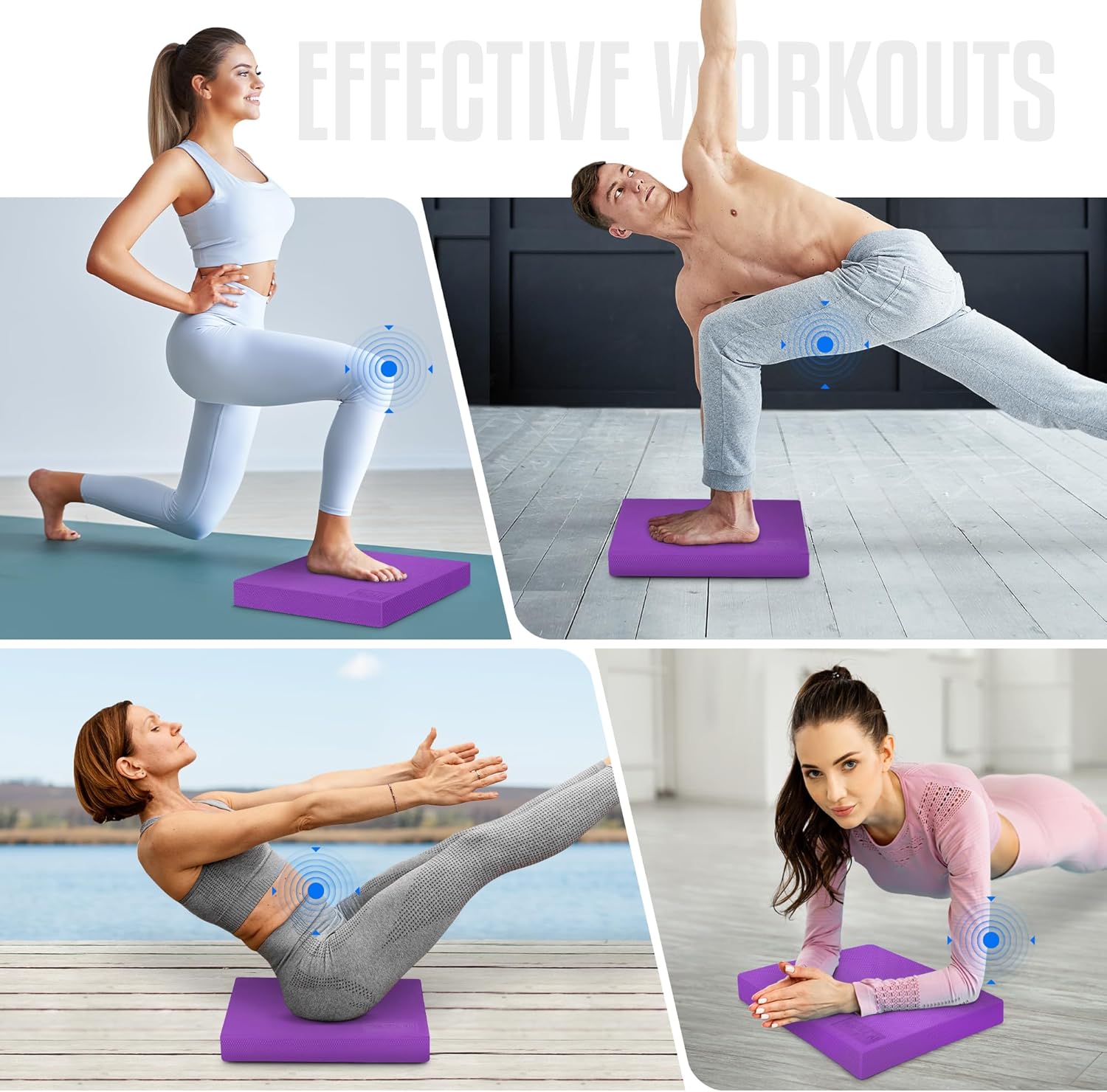 Yes4All Balance Pad - Nonslip TPE Foam for Fitness & Yoga | Upgraded Sizes L, XL, XXL in Multicolor