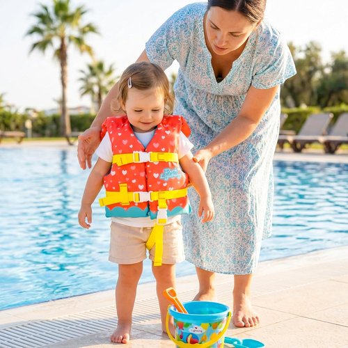 Dark Lightning Infant Life Jacket - USCG Approved Swim Vest for Babies 0-30 lbs | Perfect for Pool & Beach Fun