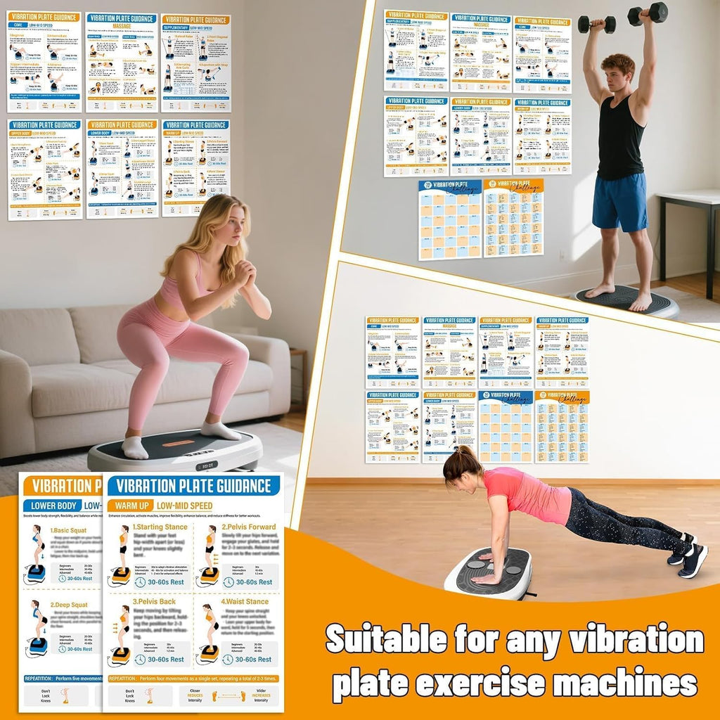 Skiennix Vibration Plate Exercise Machine - 8-Piece Workout Guide & 30-Day Planner for Home Gym