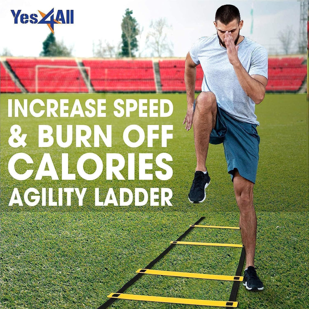 Yes4All Agility Ladder - Adjustable Speed Training Equipment for All Ages | Durable & Portable with Carry Bag