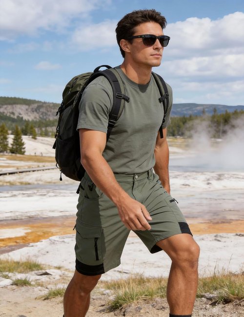 EZRUN Men's Tactical Cargo Shorts - Quick-Dry Outdoor Shorts with Multi-Pockets for Fishing & Travel