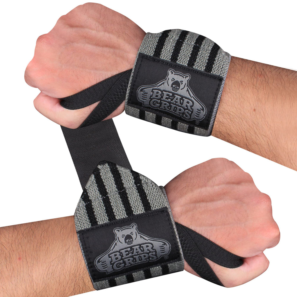 Bear Grips Extra Strength Gym Wrist Wraps for Weightlifting | 2 Wrist Wraps Per Pack | 12" & 18" | Unisex