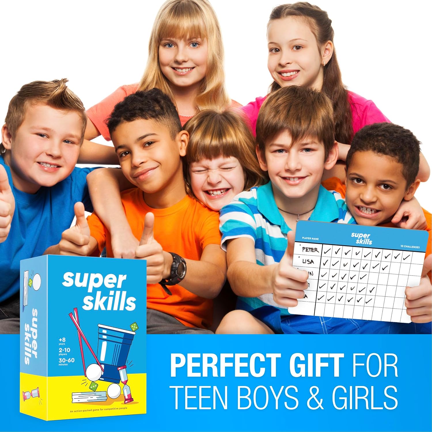 Super Skills - Competitive Action Game - 120 Fun Challenges for Family Nights & Parties