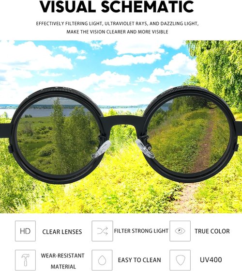 Nightshift Adjustable Tint Glasses by [Brand Name] - Round Polarized Sunglasses with ND Filter Lenses