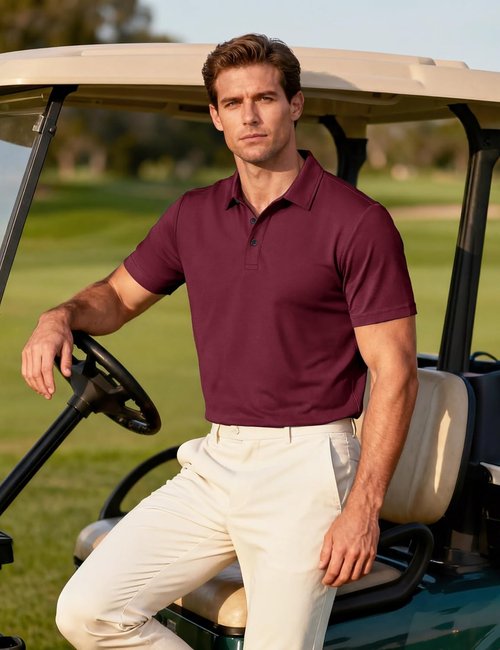 MAGCOMSEN Men's Polo Shirts - Short Sleeve Dry Fit Performance Golf Shirt | Casual Collared Design