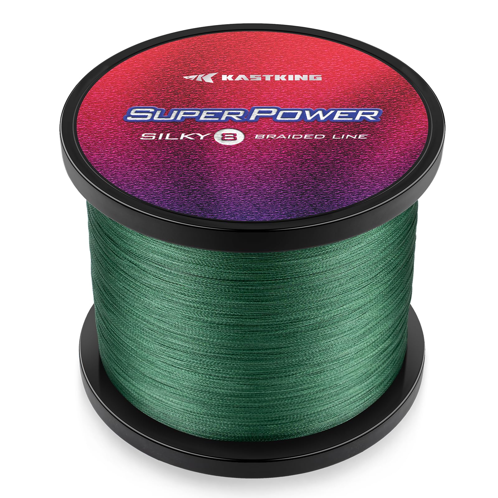 KastKing Superpower Silky8 Braided Fishing Line, Moss Green, 8 Strands, 20 LB, 500 Yds