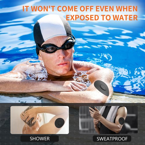 20pcs Sensor Covers for Libre 3 & Lingo Waterproof, Adhesive Patches for Lingo,Sweatproof CGM Protector,Lasts for 14 Days (Black, Libre 3)