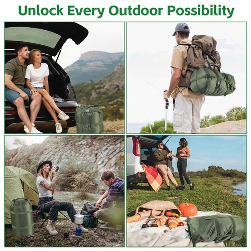 NewShot Compression Stuff Sack, Ultralight Portable Sleeping Bag Compression Sack, 15L/27L/45L Sleeping Bag Stuff Sack, Space-Saving Storage Sack for Backpacking, Camping, Hiking, Travel -M