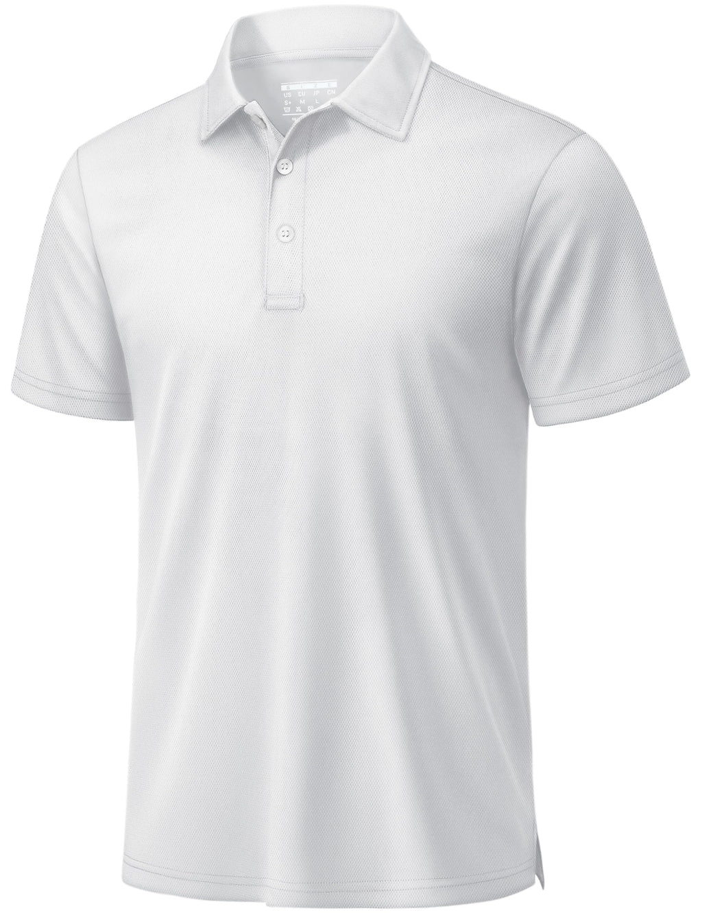 TACVASEN Mens Golf Shirt Dry Fit Mens Polo Shirts Short Sleeve Performance Golf Polos for Men with Collar Work Shirts White, 3XL