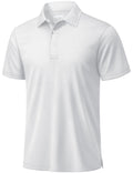 TACVASEN Mens Golf Shirt Dry Fit Mens Polo Shirts Short Sleeve Performance Golf Polos for Men with Collar Work Shirts White, 3XL