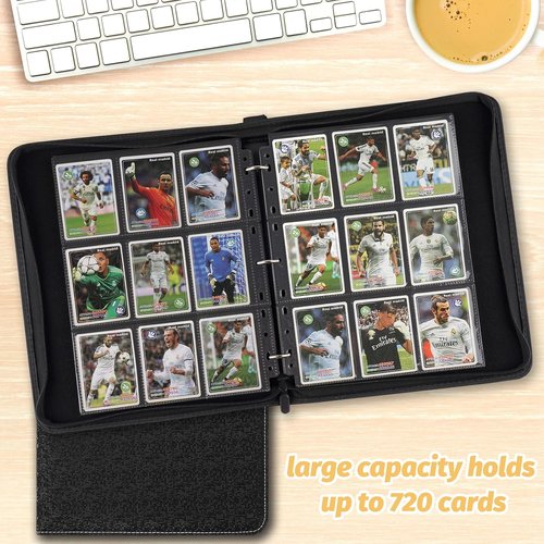 GERMUN Premium Zip Card Binder - 9 Pocket Trading Card Album for MTG, TCG & Sports Cards | 720 Double-Sided Pockets (Black)