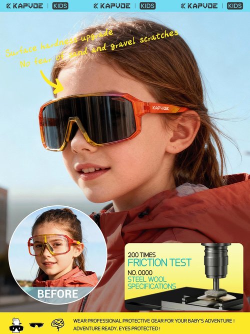 KAPVOE Kids Photochromatic Sunglasses Youth Baseball Sunglasses UV400 Protection Lightweight TR90 Frame Cycling Glasses for Boys Girls Sports Cycling 12