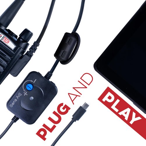 BTECH APRS-K1 PRO Multi-Function Audio Interface Cable - USB-C Universal TNC Adapter with Built-In Auto PTT & Audio I/O - Compatible with APRSpro, APRSDroid