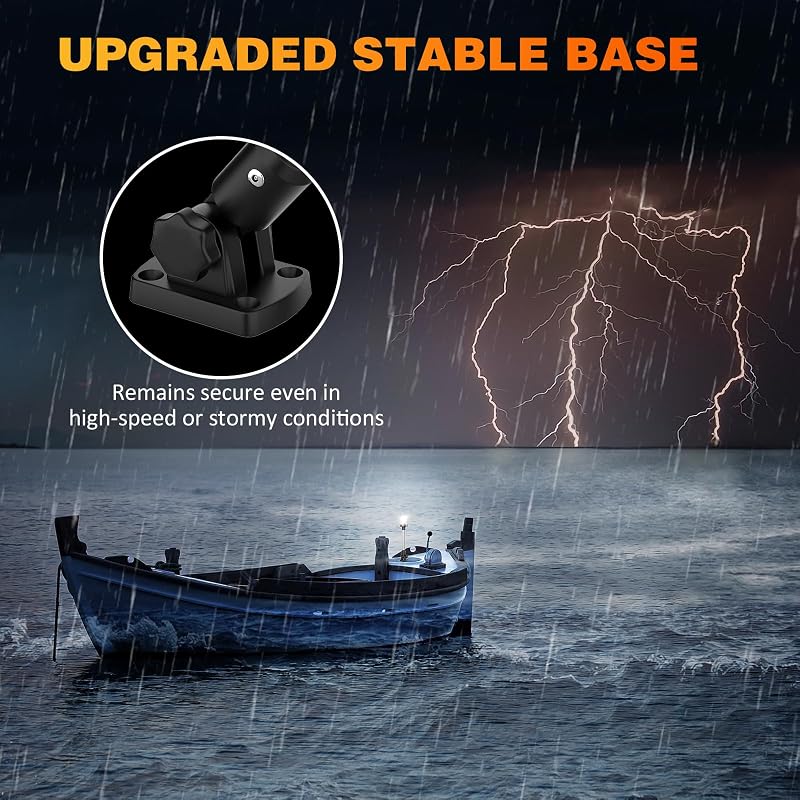 18 Inches LED Boat Anchor Light – 3NM 360° White Navigation Light, IP67 Waterproof, Fold-Down Rear Stern Light for Pontoon Boats (12-24V) - Variation: 18 Inches