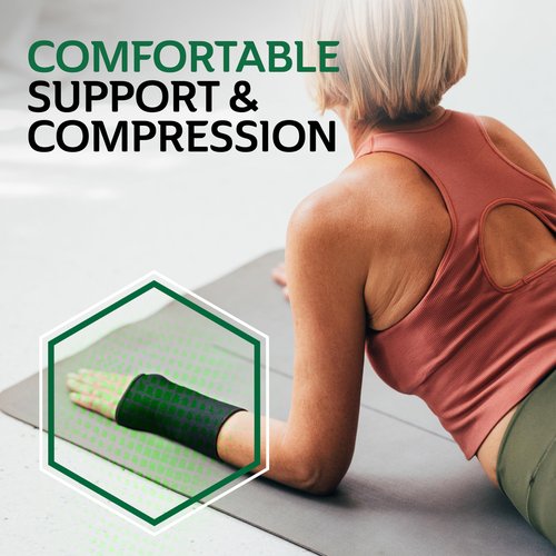 CURAD Elastic Pull-Over Wrist Support, Wrist Brace Sport Wrist Support for Fitness, Weightlifting, Tendonitis, Carpal Tunnel Arthritis, Pain Relief-Wear Anywhere, Black, Medium