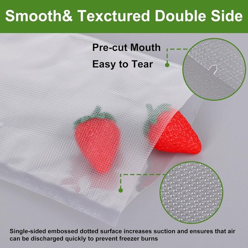 Moretoes Vacuum Sealer Bags - 110pcs BPA-Free Quart Size 8" x 12" | Pre-Cut Commercial Grade for Food Storage & Meal Prep