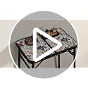 Delightful Garden Small Camping Table - Vintage French Flowers Pattern, 3-Height Folding