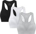 Skiennix 3-Pack High Impact Racerback Sports Bras - Padded Wirefree Workout Bra for Gym & Yoga