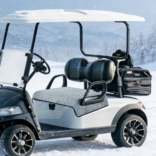 Kulamait Golf Cart Seat Covers,Golf Cart Seat Towel Blanket,Soft Plush Golf Cart Seat Cover Fits for EZGO, Club Car, Yamaha and More,Golf Cart Accessories,Golf Gifts for Men（Gary）