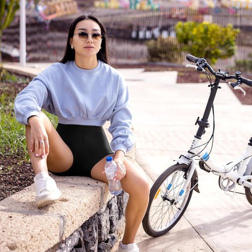 Leafigure Biker Shorts for Women - 2 Pack High Waisted Gym & Yoga Shorts | 2.5" Inseam