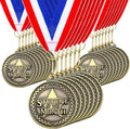 Quelay 100 Pcs Gold Winner Medals - 2 Inch Award Medals with Neck Ribbons for Sports Events