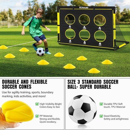 Kids Soccer Goal Set by [Brand Name] - 2 Durable 6x4 ft Goals for Backyard Training | Perfect for Ages 3-12