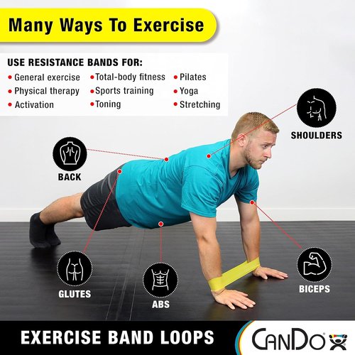 Cando Exercise Loops - Arm Resistance Bands for Strength Training - 10" Length