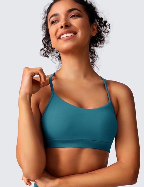 BAYDI Clouduxi Y Back Sports Bra - Padded Racerback Yoga Bra for Low Impact Workouts, A-C Cups