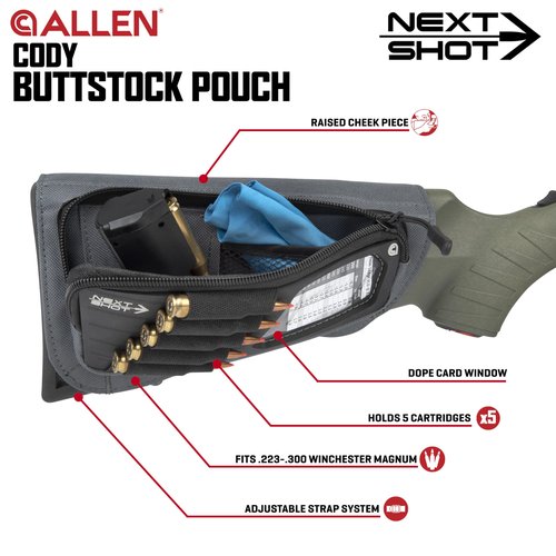 Allen Company Next Shot Cody Buttstock Pouch, Black