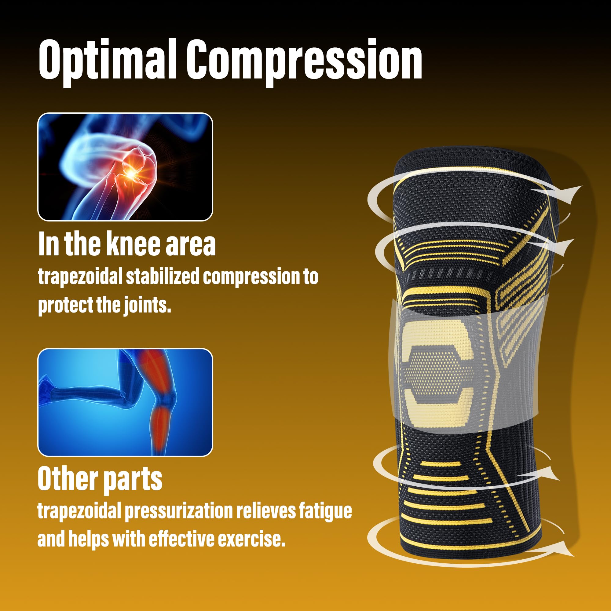WalkMii Copper Knee Braces for Women and Men 2 Pack, Compression Sleeve for Knee Pain, Arthritis, Sports Recovery, Meniscus Tear, Joint Pain Relief-M