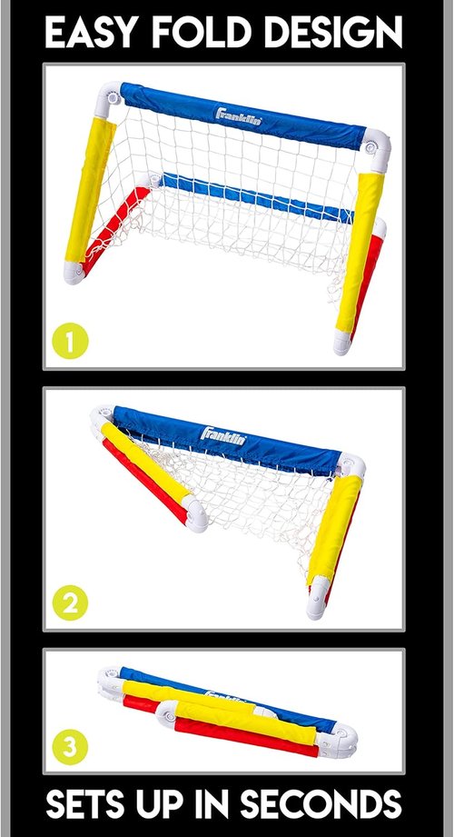 Franklin Sports Kids Soccer Goal - Complete Set with Ball & Pump | 24" x 16" Size