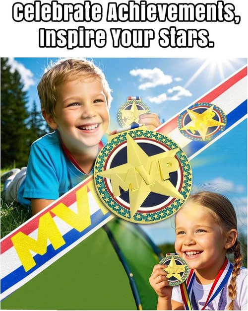 MVP Champion Awards Medals - Heavy Duty Sports Medals for Basketball, Football, Soccer & More | Team MVP Gift