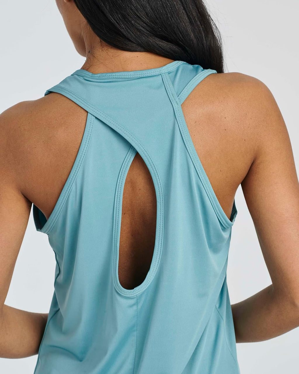 Real Essentials Women's Crossback Keyhole Workout Tank Top - Dry-Fit Sleeveless Yoga Top | Plus Sizes Available