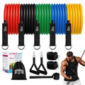 CRUNCHQUENCH Resistance Bands Set (11-Pack) – Tube Exercise Bands with Handles, Door Anchor & Carry Bag | Home Gym Fitness Equipment for Men & Women | Strength Training, Physical Therapy & Workouts