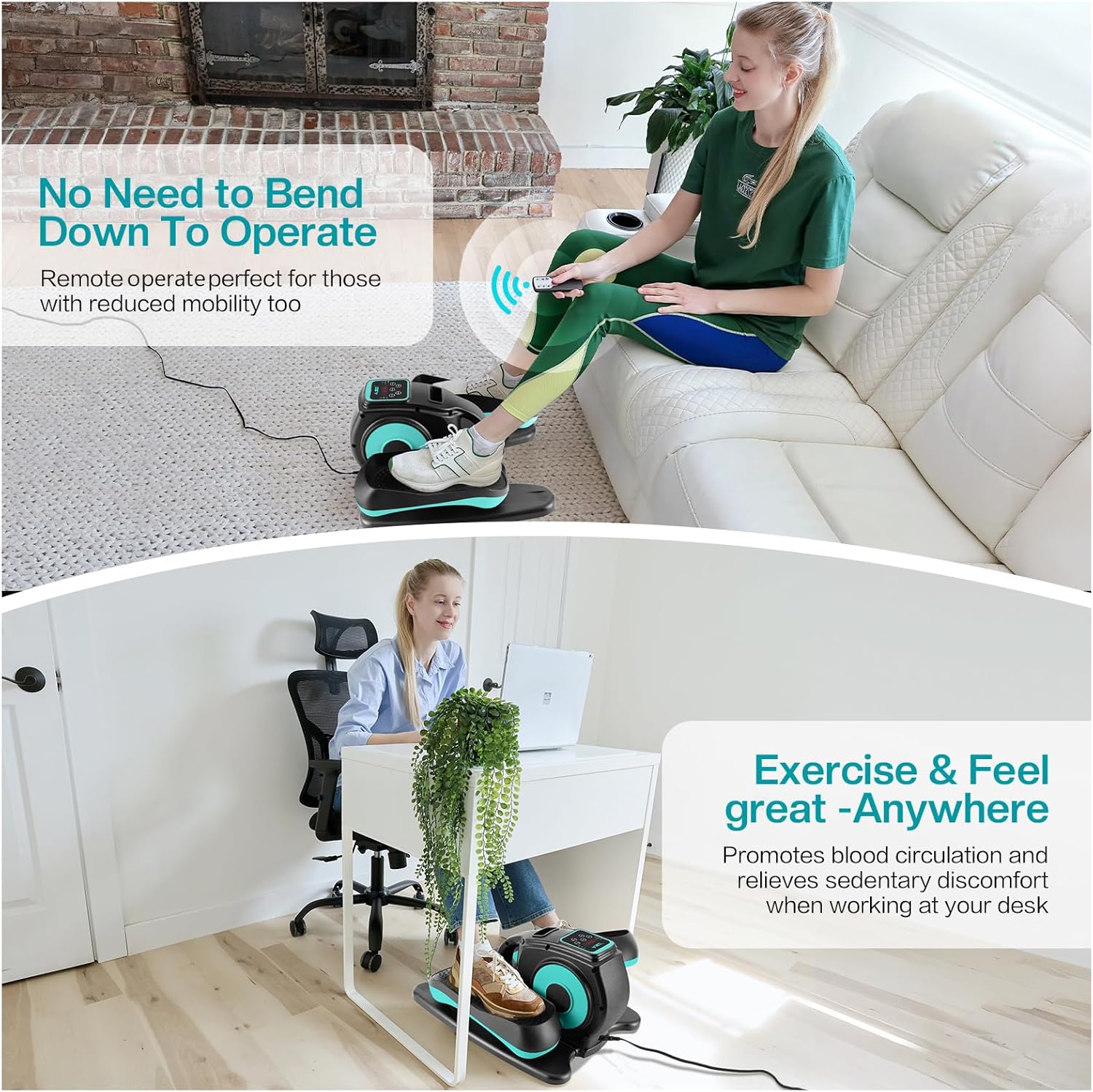 Under Desk Elliptical Machine by [Brand Name] - Adjustable Speed Leg Exerciser for Seniors | Quiet & Portable Mini Trainer
