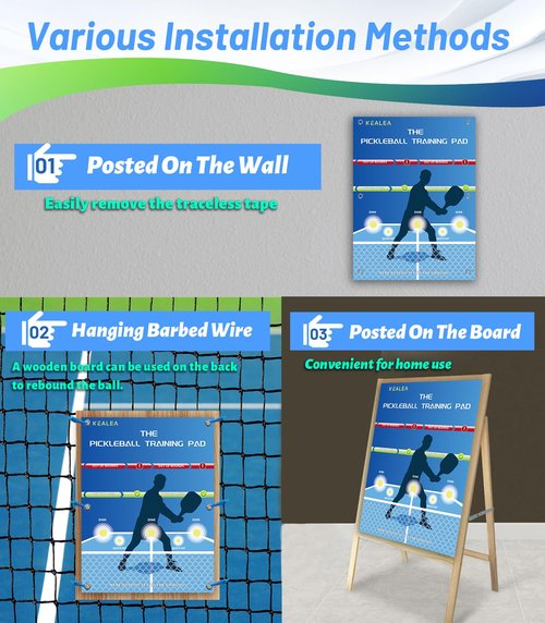 KEALEA Pickleball Training Aids Dink Pad, Practice Pickleball Skill for Indoor and Outdoor Training Court
