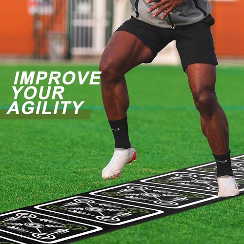 Agility Ladder Mat - 11.9 ft x 1.3 ft | Premium Agility Training Pad for Soccer, Football, Tennis, Boxing