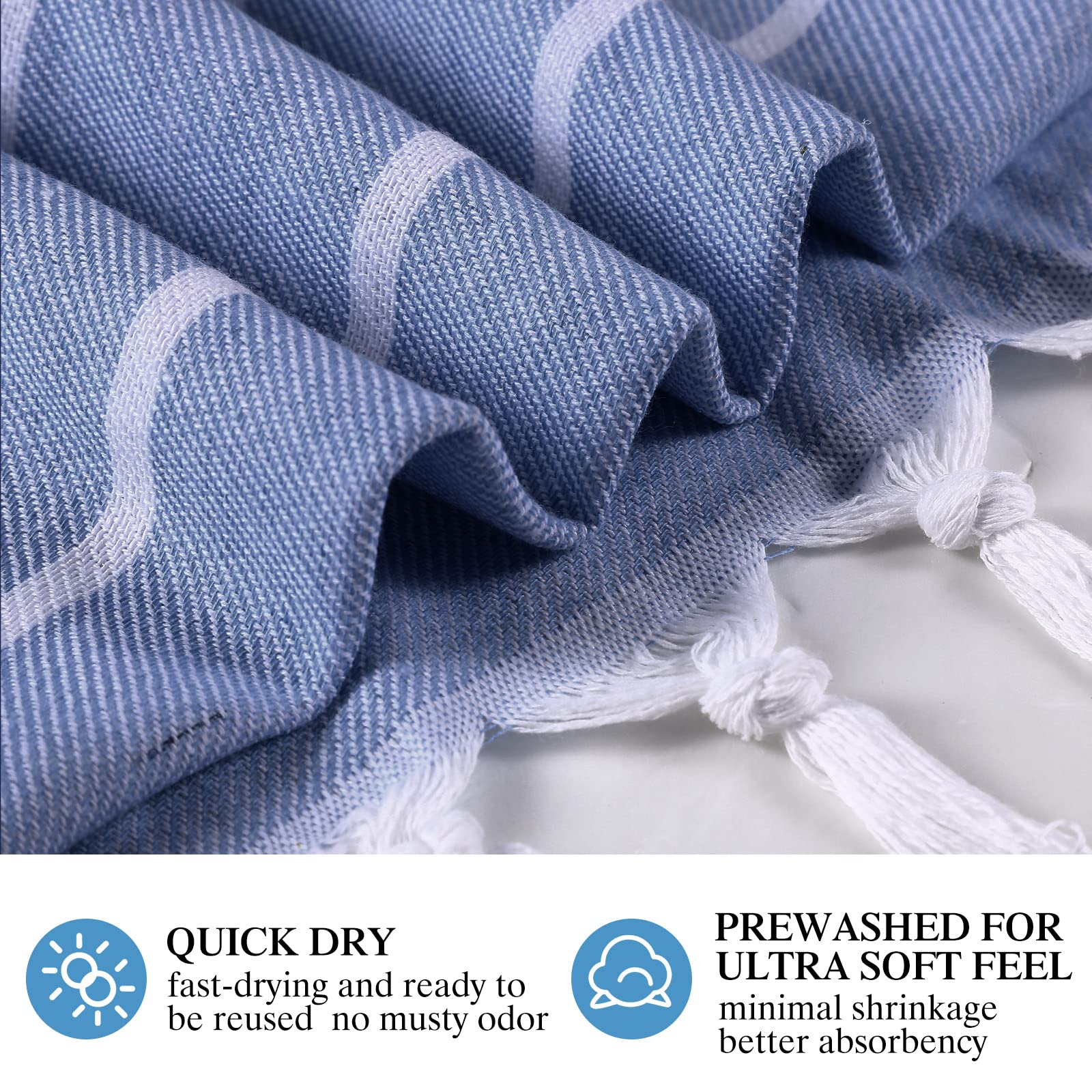 Moukeren 12 Pcs Turkish Beach Towels, Oversized Cotton Bath Towels Lightweight Quick Dry 35 x 71 Inches Turkish Blanket Towel for Beach Bathroom Pool Gym Yoga, 6 Colors