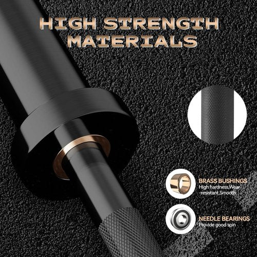 Olympic Barbell Bar for Weightlifting - 7FT Heavy Duty (1500LB/700LB), 4FT Short (500LB), 47" EZ Curl Bar - Fits 2" Standard Plates - Home Gym Strength Training