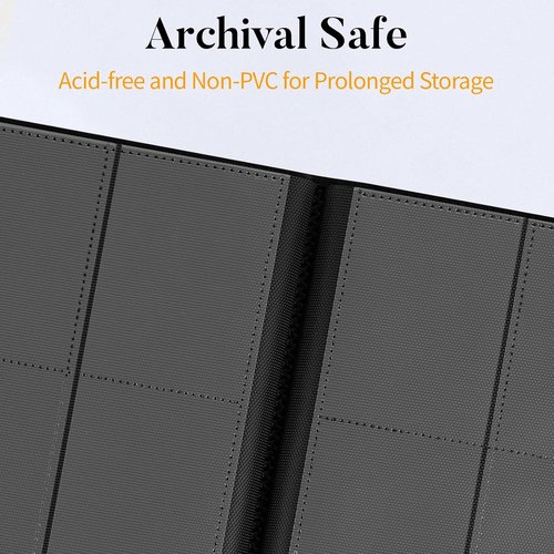 Fabmaker Heavy Duty Card Binder - 9 Pocket Trading Card Album Holds 360 Cards | Sleek Black Design