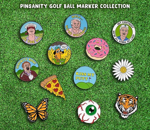 Pinsanity “This is Fine” Funny Golf Ball Marker with Hat Clip – Novelty Golfing Accessory & Gift for Golfers