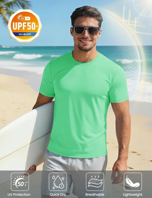 MAGCOMSEN Men's UPF 50+ Quick-Dry Athletic T-Shirt | Performance Swim & Workout Tee