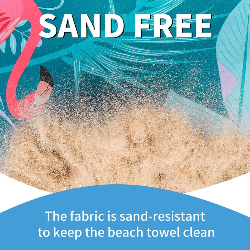 Gomust 2 Pack Lightweight Thin Beach Towel Oversized 71"x32" Big Extra Large Microfiber Sand Free Towels for Adult Quick Dry Travel Camping Beach Accessories Vacation Essential Gift Flamingo Toucan